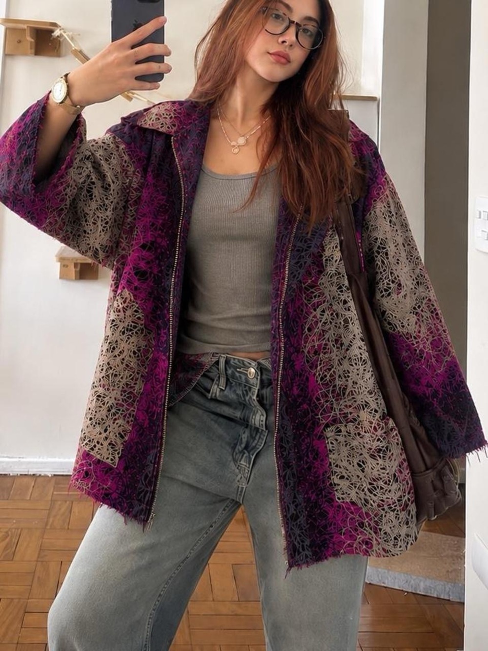 Local European Shredded scribble jacket size large